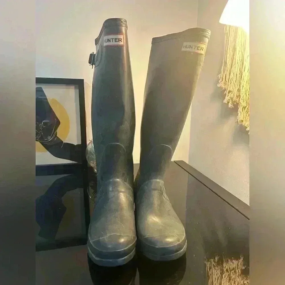 Hunter Original Tall Women's Rain Boots Blue - Size 6M/7F